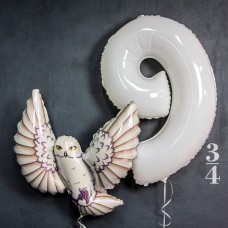 Шар фольга "Сова полярная" 97 см Шар фольга "Сова полярная" 97 см
