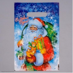 Пакет подарочный 19,5*30см "Дед Мороз" (ПВД 30мкм)
