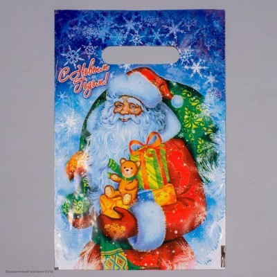 Пакет подарочный 19,5*30см "Дед Мороз" (ПВД 30мкм) 3856204