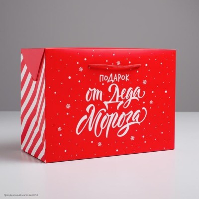 Пакет-коробка подарочная 28*20*13см "Подарок от Деда Мороза" 4922094