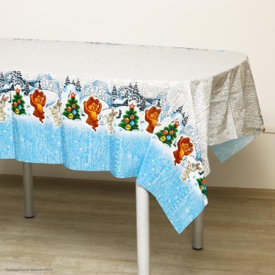 Скатерть НГ "Праздник у ёлочки" 120*180 см (клеёнка) 7038737