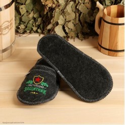 Тапки для бани с вышивкой "Настоящий защитник" (полиэфир)