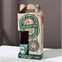 Набор подарочный "Крутой мужик" гель, мочалка 25*11см