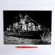 Гравюра А4 "Корабль военный" с серебряной основой, 21*29 см 2147966