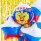 Шар фольга Круг "Россия" (герб, триколор) 18"/45см 13574