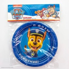 Тарелки "Щенячий патруль" синий 18 см 6 шт, бумага Тарелки "Щенячий патруль" синий 18 см 6 шт, бумага