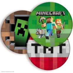 Тарелки "Пиксели. Ассорти" 18 см 6 шт, бумага