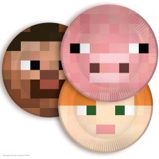 Тарелки "Пиксели. Герои" 18 см 6 шт, бумага