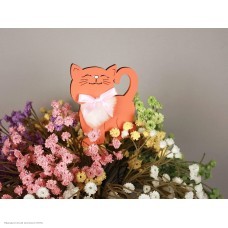 Топпер "Котик пушистик" рыжий (дерево) 7*30см