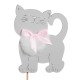 Топпер "Котик пушистик" серый (дерево) 7*30см Тп425-04-4705