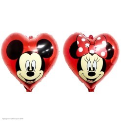 Шар фольга Сердце "Минни и Микки Маус" 2-сторонний 18"/46см