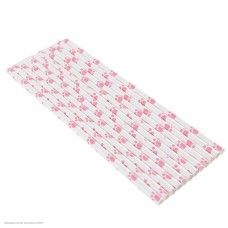 Трубочки для коктейля бум "Лапки" бело-розовые 12 шт