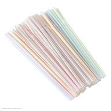 Трубочки для коктейля Полосатые цветные (пластик) 50шт/уп