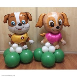 Шар фольга Щенок в розовом 80*72 см