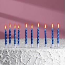 Свечи для торта "Металлик Синие" 5 см (10 шт)