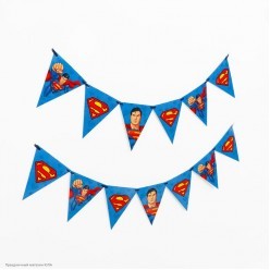 Гирлянда-вымпелы "Супермен" 16*200 см (бумага)