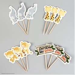 Шпажки "Сафари" ассорти 12 штук, 16см Шпажки "Сафари" ассорти 12 штук, 16см