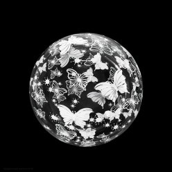 Шар Сфера Deco Bubble 18"/46см Белые бабочки, Кристалл