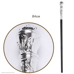 Трость "Шар с узорами" серебряный, разборная, 84см (пластик)