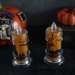 Светильник Свеча с рисунком "Хэллоуин" 5*5*10см