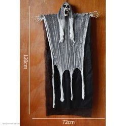 Декорация "Череп-призрак кричащий" 70*120см (пластик, ткань)