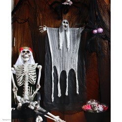 Декорация "Череп-призрак кричащий" 70*120см (пластик, ткань)