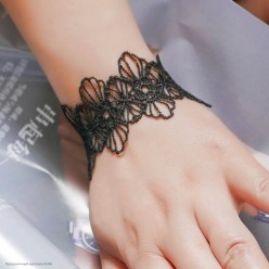 Браслет кружевной "Тропики" чёрный