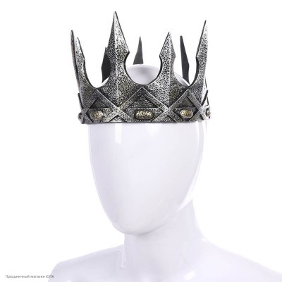 Корона короля с ромбами серебряная (резина) РС20517-сб