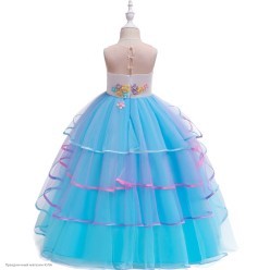 Костюм детский "Единорог" воланы, голубой, 130 см