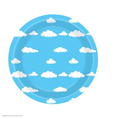 Тарелки "Облака на голубом" 18 см, 8 шт (бумага) РС30300-2