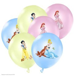 Набор шаров "Принцессы" 1ст/рисунок цвет 12"/30см 6 шт