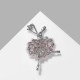 Брошь "Балерина в цветах" розов (металл, стразы) 5,2*3,5 см 4243433