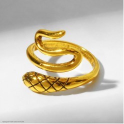 Кольцо "Змейка малая" (металл) золото 1,7*1,6см
