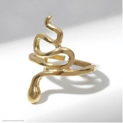 Кольцо "Змейка извивается" (металл) золото 1,6*2,2см