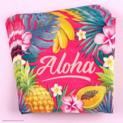 Салфетки "Гавайи. Aloha" 24*24 см, 20 шт 9383964