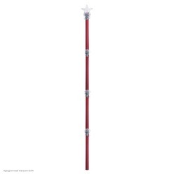 Посох Деда Мороза разборный "Звезда" красный, серебро 160см