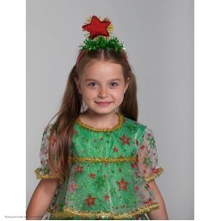 Костюм детский "Ёлочка звёздная" (органза) р.30, 110-116 см