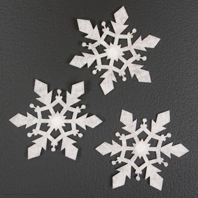 Снежинки с клеевой основой "Льдинки" 10 шт, 7,5 см (фетр) 6230834