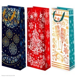 Пакет подарочный 15*36*12см "Новогодний" фольга