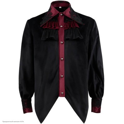 Рубашка стимпанк, вампирская (велюр) р.50 РС12317-ч-50