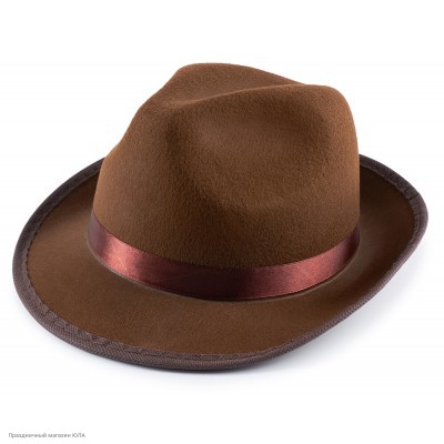 Шляпа Мужская "Гангстер" коричневая, фетр 6232324