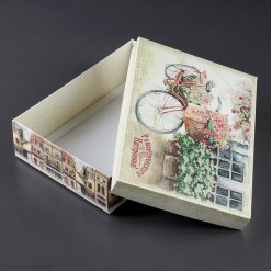 Коробка сборная "Романтика" 21*15*5,5 см, картон, блеск