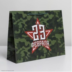 Пакет ML 38*28*9см "23 Февраля" (милитари)