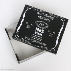 Коробка сборная "100% Мужик" 31*25,6*16см, картон