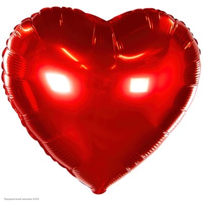 Шар фольга Сердце, Красный 24"/61см 23910