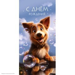 Конверт для денег "С Днём Рождения!" (пёс)