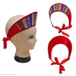 Кокошник "Вера" красный