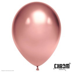 Шар без рисунка 12"/30см Хром Розовое золото