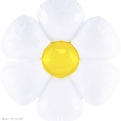 Шар фольга "Ромашка" белый 103*96 см