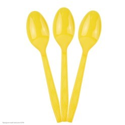 Ложки жёлтые 15см, 10 шт (пластик)
